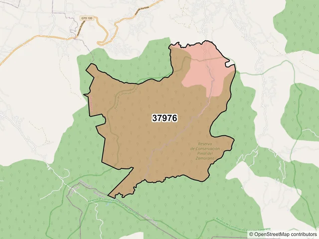 Mapa del código postal 37976, Tierra Blanca, Guanajuato