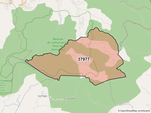 Mapa del código postal 37977, Tierra Blanca, Guanajuato