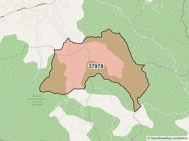 Mapa del código postal 37978, Tierra Blanca, Guanajuato