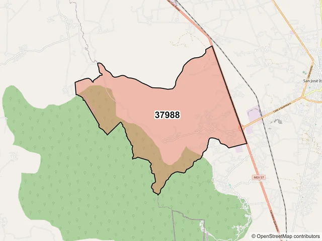 Mapa del código postal 37988, San José Iturbide, Guanajuato
