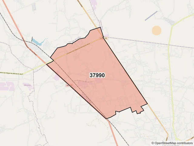 Mapa del código postal 37990, San José Iturbide, Guanajuato