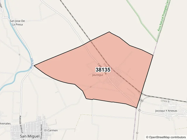 Mapa del código postal 38135, Celaya, Guanajuato
