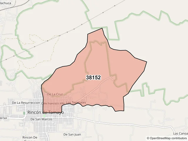 Mapa del código postal 38152, Celaya, Guanajuato