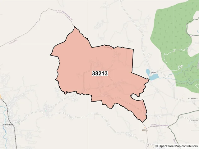 Mapa del código postal 38213, Comonfort, Guanajuato