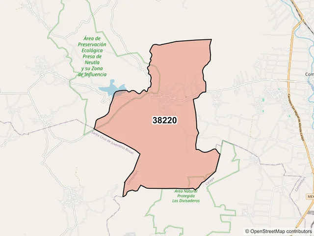 Mapa del código postal 38220, Comonfort, Guanajuato