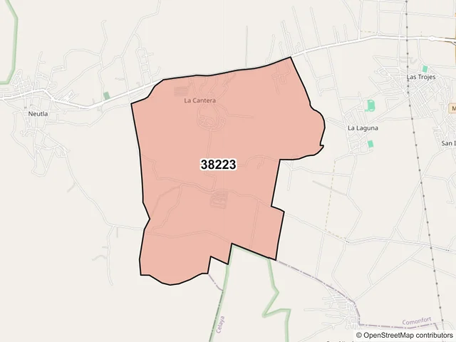 Mapa del código postal 38223, Comonfort, Guanajuato