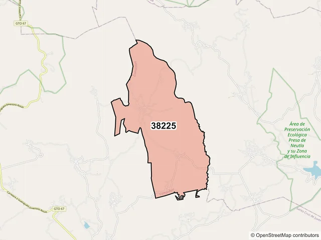 Mapa del código postal 38225, Comonfort, Guanajuato