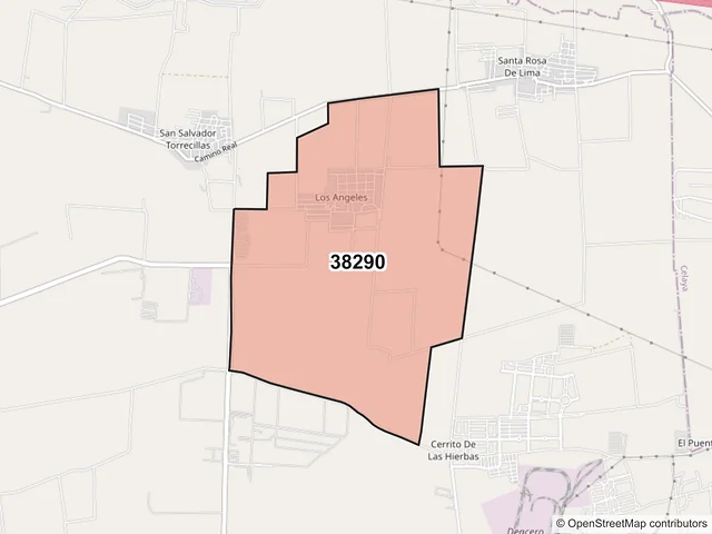 Mapa del código postal 38290, Villagrán, Guanajuato