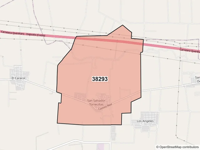 Mapa del código postal 38293, Villagrán, Guanajuato