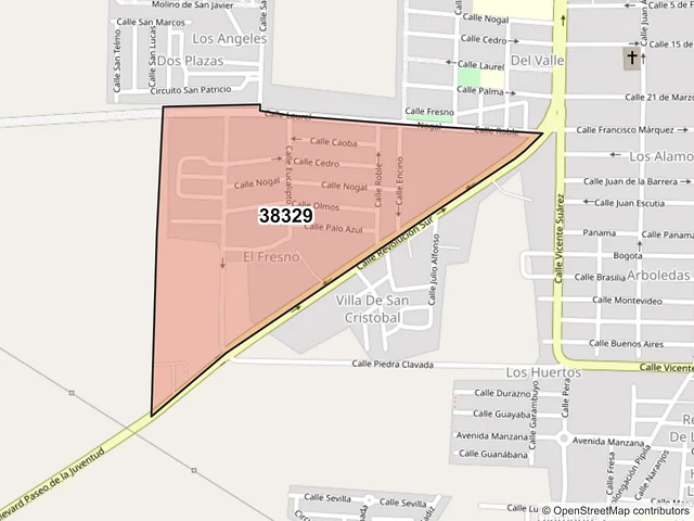 Mapa del código postal 38329, Cortazar, Guanajuato