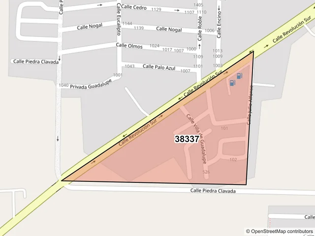 Mapa del código postal 38337, Cortazar, Guanajuato