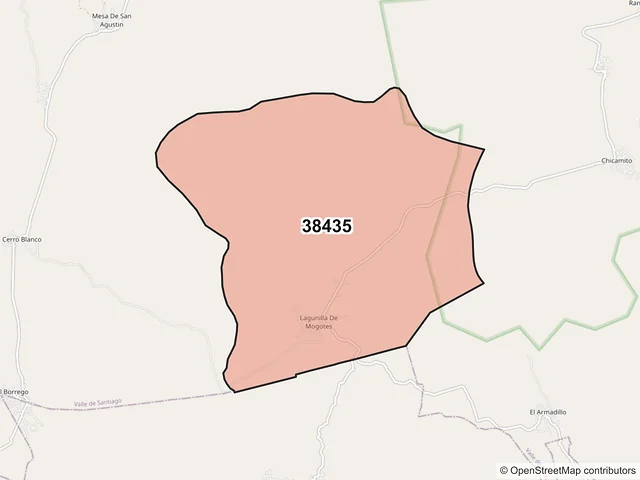 Mapa del código postal 38435, Valle de Santiago, Guanajuato