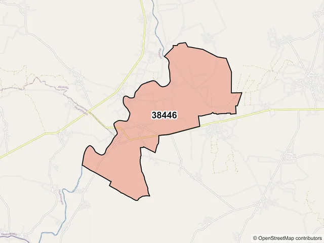 Mapa del código postal 38446, Valle de Santiago, Guanajuato