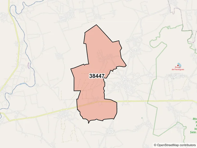 Mapa del código postal 38447, Valle de Santiago, Guanajuato