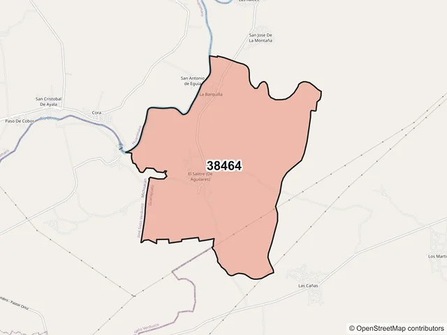 Mapa del código postal 38464, Valle de Santiago, Guanajuato