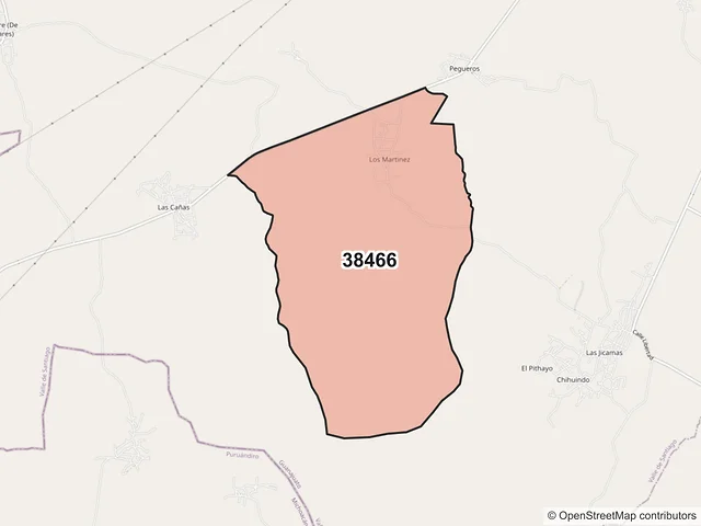 Mapa del código postal 38466, Valle de Santiago, Guanajuato