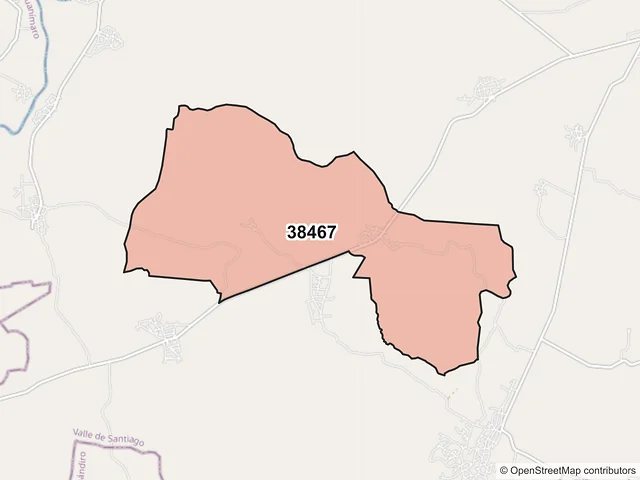 Mapa del código postal 38467, Valle de Santiago, Guanajuato