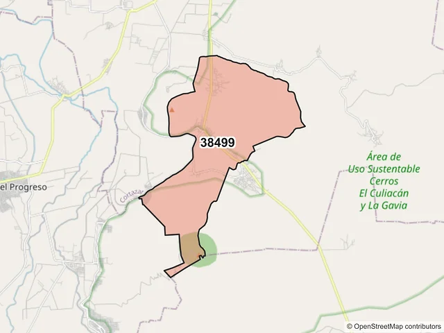 Mapa del código postal 38499, Cortazar, Guanajuato