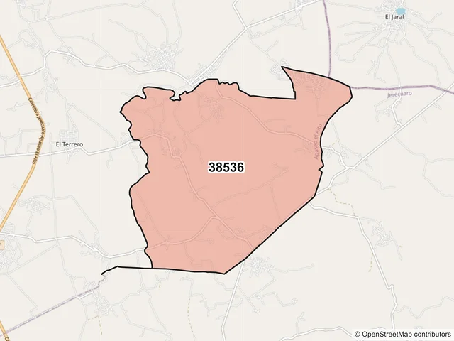Mapa del código postal 38536, Apaseo el Alto, Guanajuato
