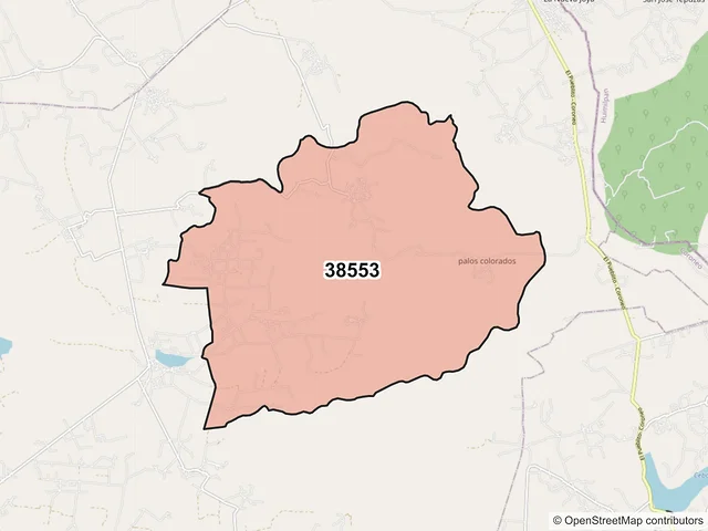 Mapa del código postal 38553, Jerécuaro, Guanajuato