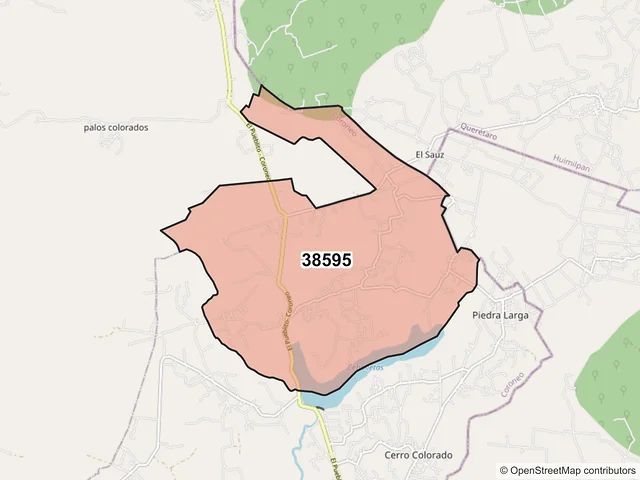 Mapa del código postal 38595, Coroneo, Guanajuato