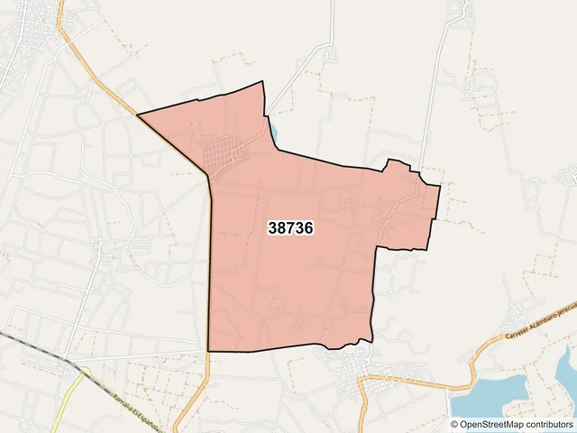 Mapa del código postal 38736, Acámbaro, Guanajuato