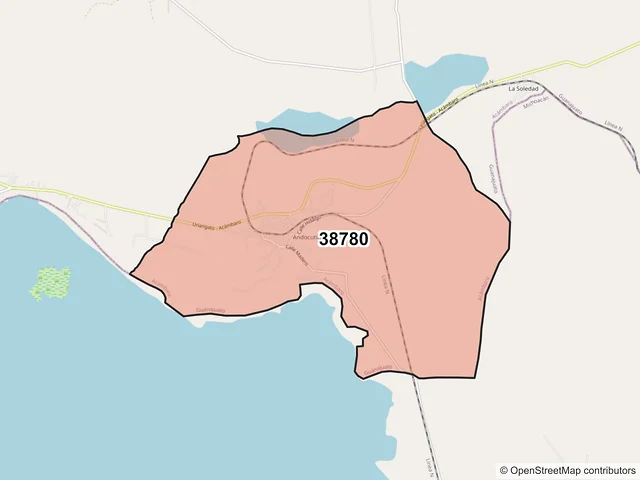 Mapa del código postal 38780, Acámbaro, Guanajuato