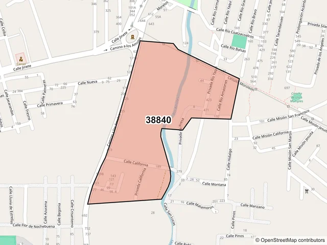 Mapa del código postal 38840, Moroleón, Guanajuato