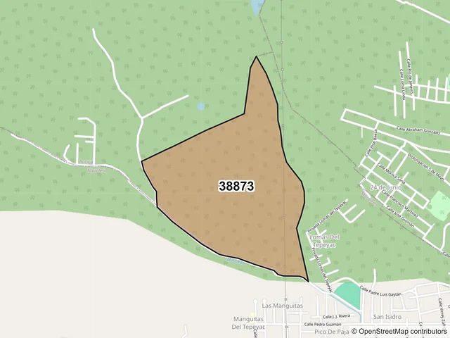 Mapa del código postal 38873, Moroleón, Guanajuato