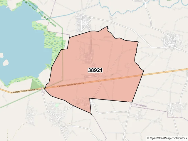 Mapa del código postal 38921, Salvatierra, Guanajuato