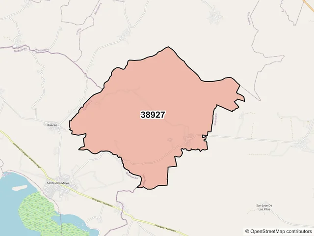 Mapa del código postal 38927, Salvatierra, Guanajuato