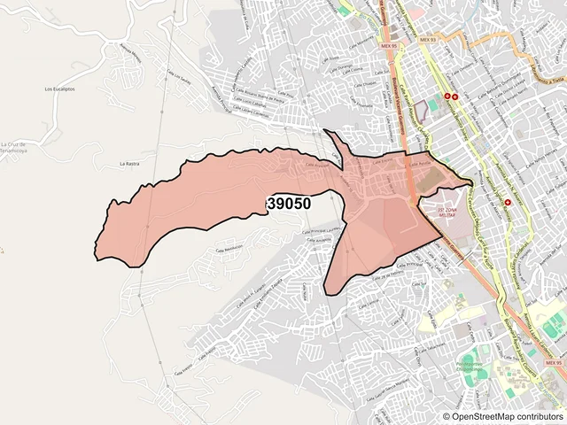 Mapa del código postal 39050, Chilpancingo de los Bravo, Guerrero