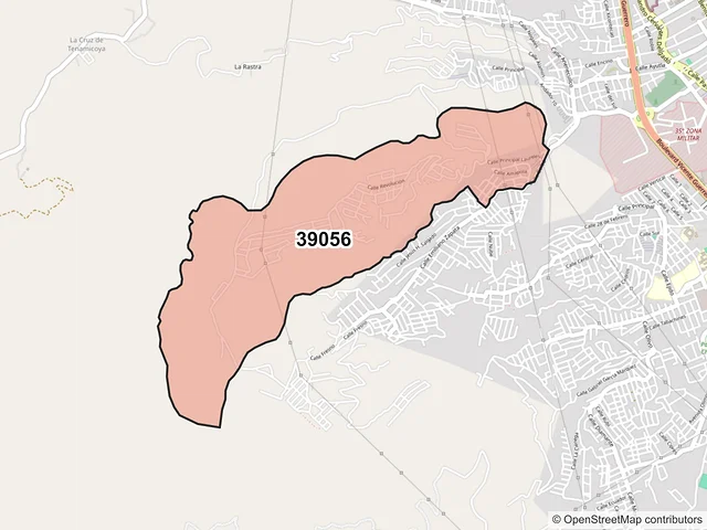 Mapa del código postal 39056, Chilpancingo de los Bravo, Guerrero
