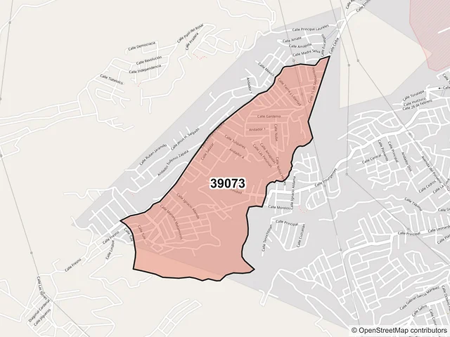 Mapa del código postal 39073, Chilpancingo de los Bravo, Guerrero