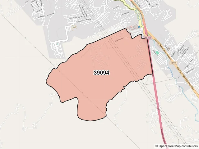 Mapa del código postal 39094, Chilpancingo de los Bravo, Guerrero