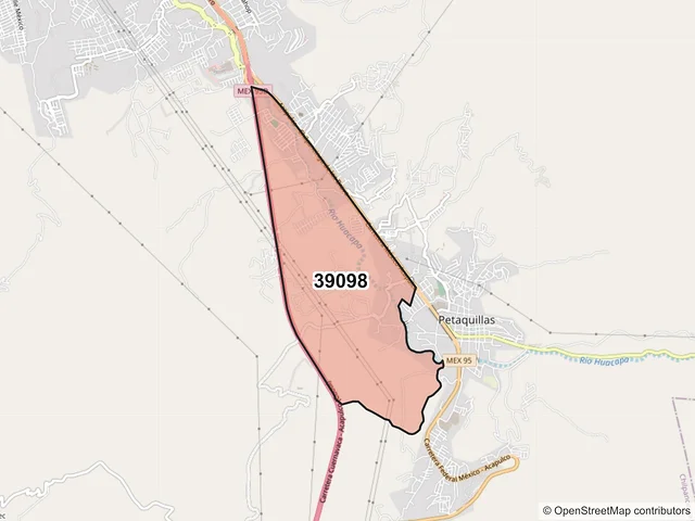 Mapa del código postal 39098, Chilpancingo de los Bravo, Guerrero