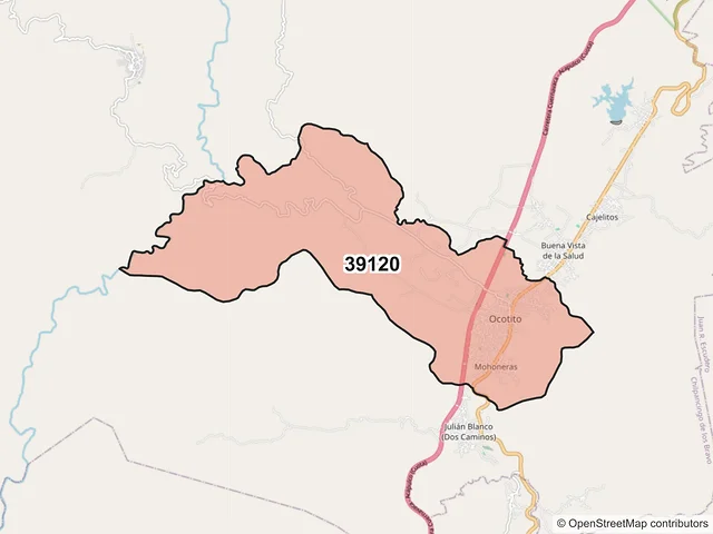 Mapa del código postal 39120, Chilpancingo de los Bravo, Guerrero
