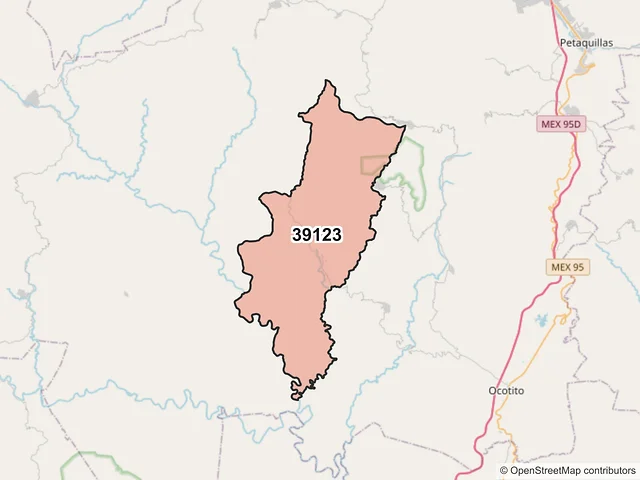 Mapa del código postal 39123, Chilpancingo de los Bravo, Guerrero