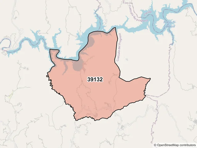 Mapa del código postal 39132, General Heliodoro Castillo, Guerrero