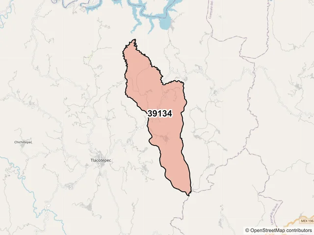 Mapa del código postal 39134, General Heliodoro Castillo, Guerrero