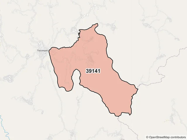 Mapa del código postal 39141, General Heliodoro Castillo, Guerrero