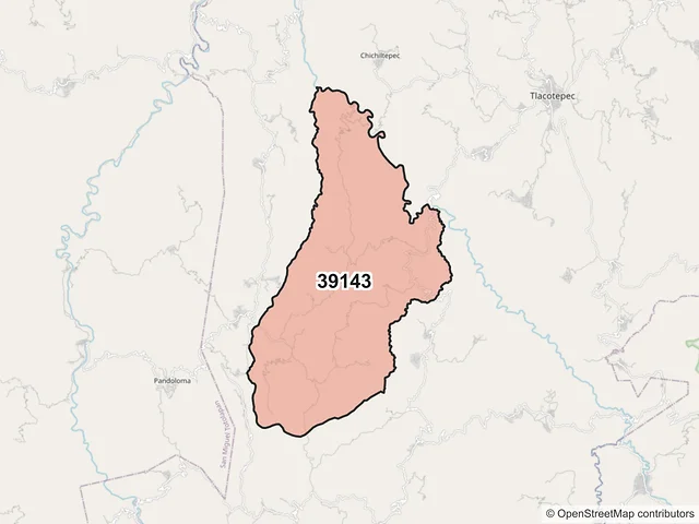 Mapa del código postal 39143, General Heliodoro Castillo, Guerrero