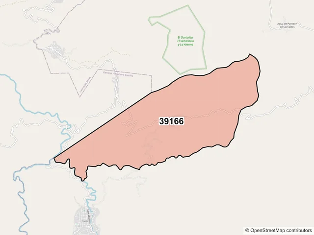 Mapa del código postal 39166, Leonardo Bravo, Guerrero