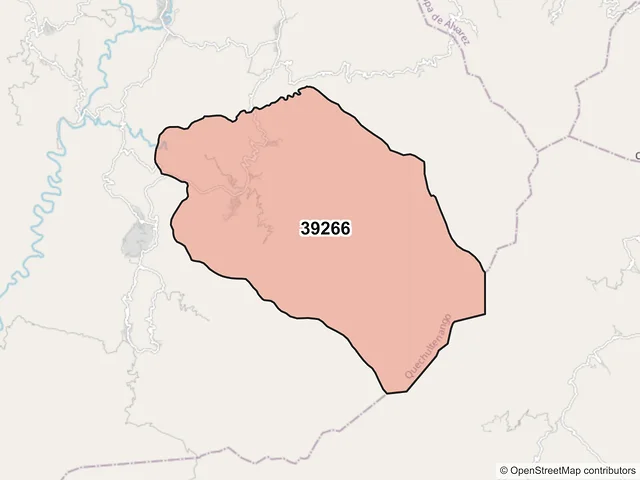 Mapa del código postal 39266, Quechultenango, Guerrero