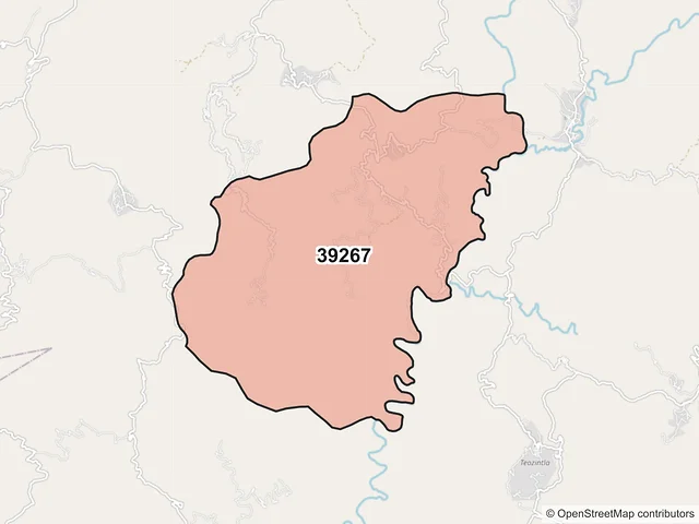 Mapa del código postal 39267, Quechultenango, Guerrero