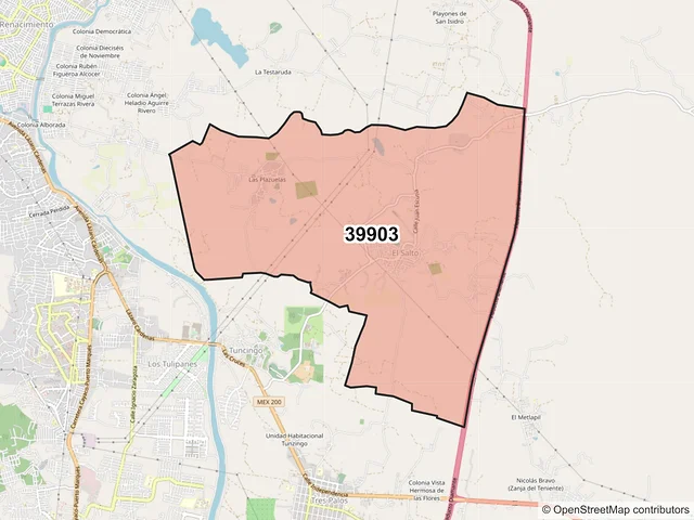 Mapa del código postal 39903, Acapulco de Juárez, Guerrero