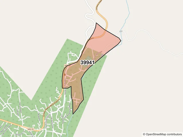 Mapa del código postal 39941, Juan R. Escudero, Guerrero