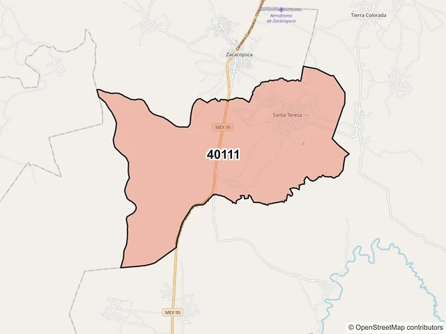 Mapa del código postal 40111, Iguala de la Independencia, Guerrero