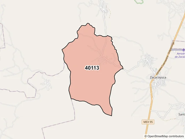 Mapa del código postal 40113, Iguala de la Independencia, Guerrero