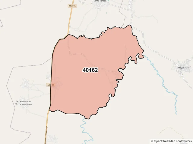 Mapa del código postal 40162, Tepecoacuilco de Trujano, Guerrero